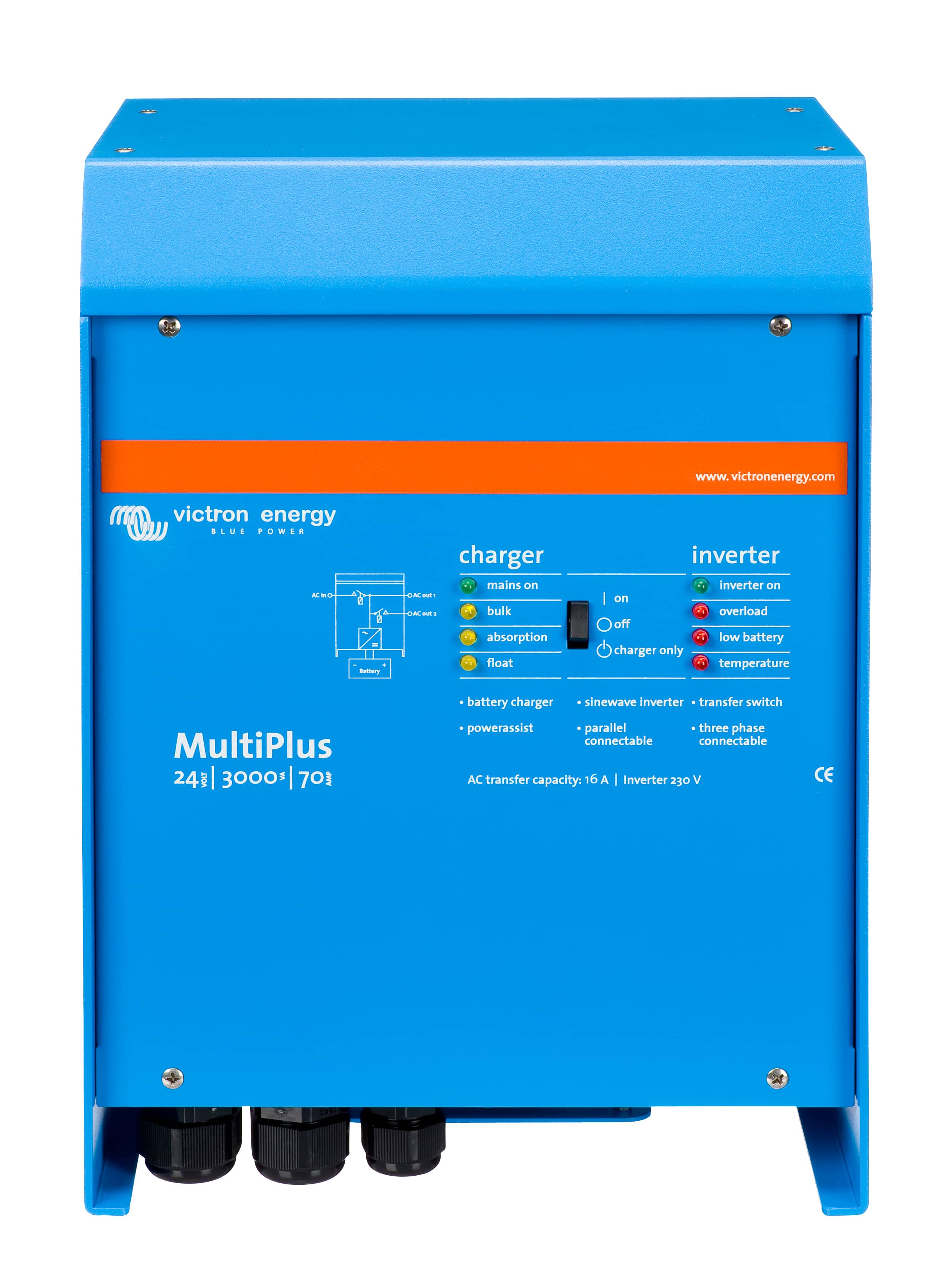 MultiPlus 24V 3000VA 70A 16A 230V (front) thumbnail