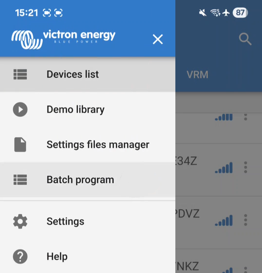 VictronConnect_Batch_Program_Bluetooth_Android_Main_Menu.png